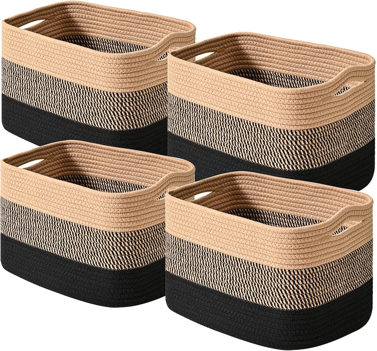 Storage Baskets for Shelves Organizing, Woven Cotton Rope Baskets for Storage, Book Basket, Towel