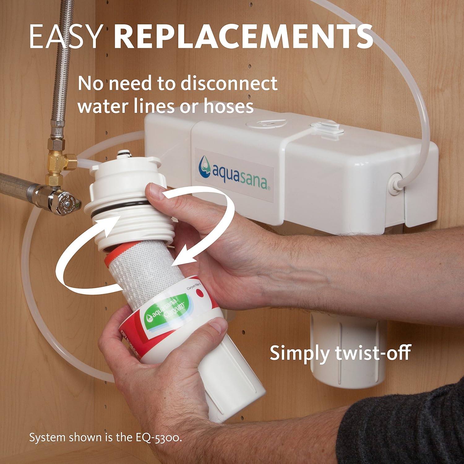 Aquasana Replacement Filter Cartridges for 2-Stage Under Sink Water Filtration System - Filters 99%