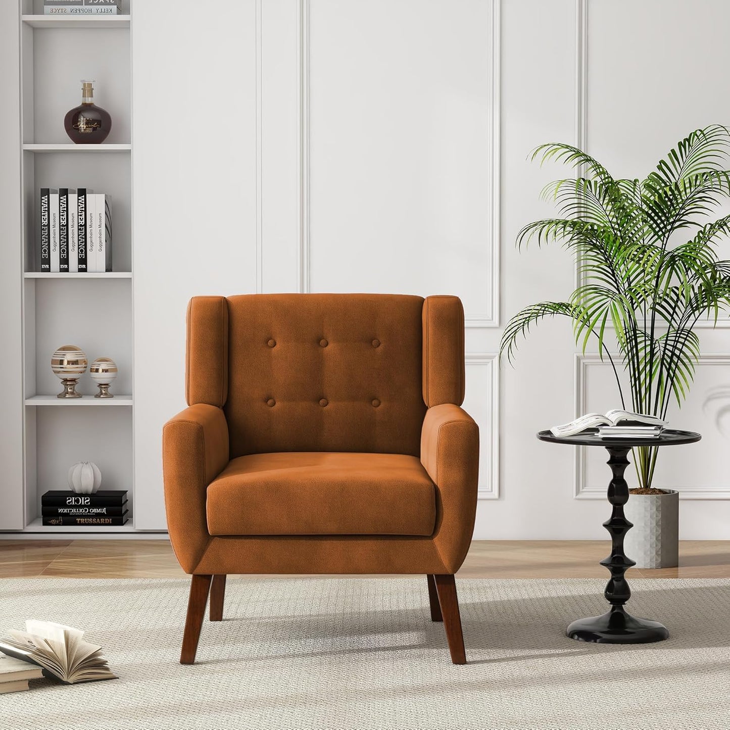 UIXE Accent Chairs Set of 2, Velvet Upholstered Armchair for Living Room, Modern Club Arm Chairs