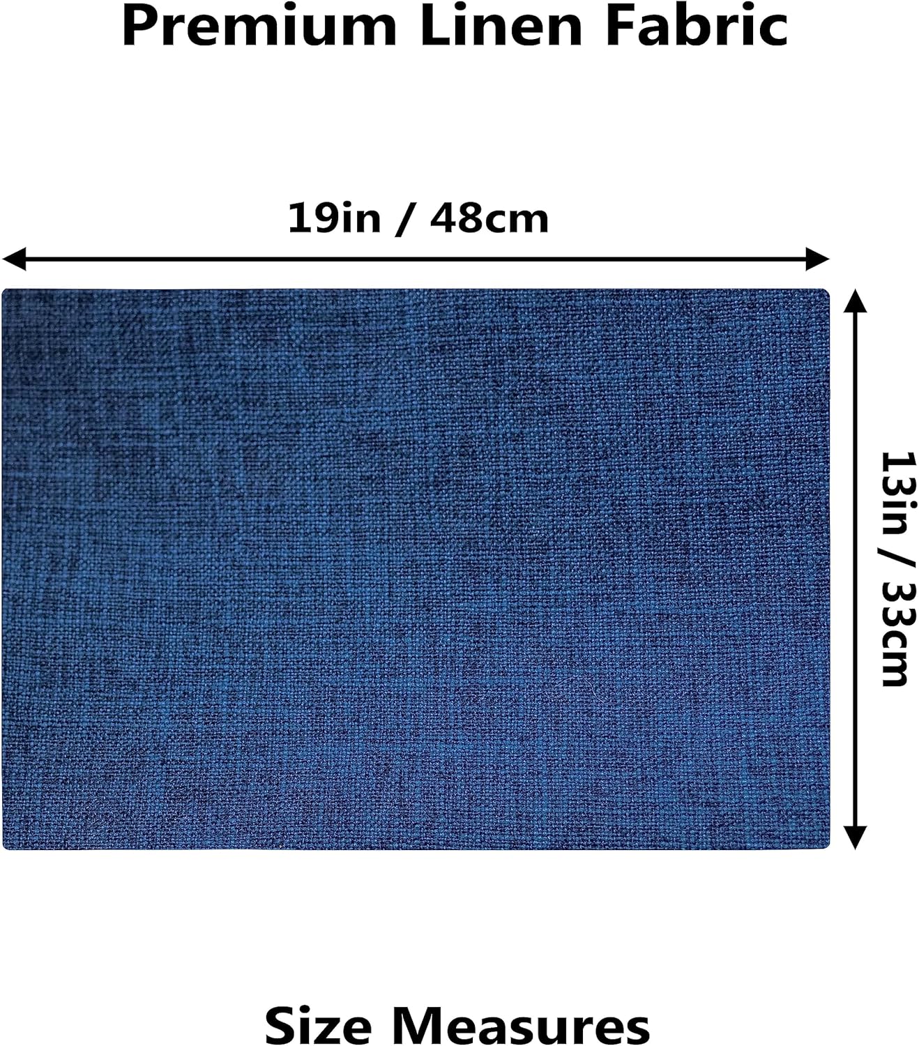 Demetex Cloth Table Placemats Heat Resistant Linen Place Mats Set of 4 Navy Blue Stains Resistant