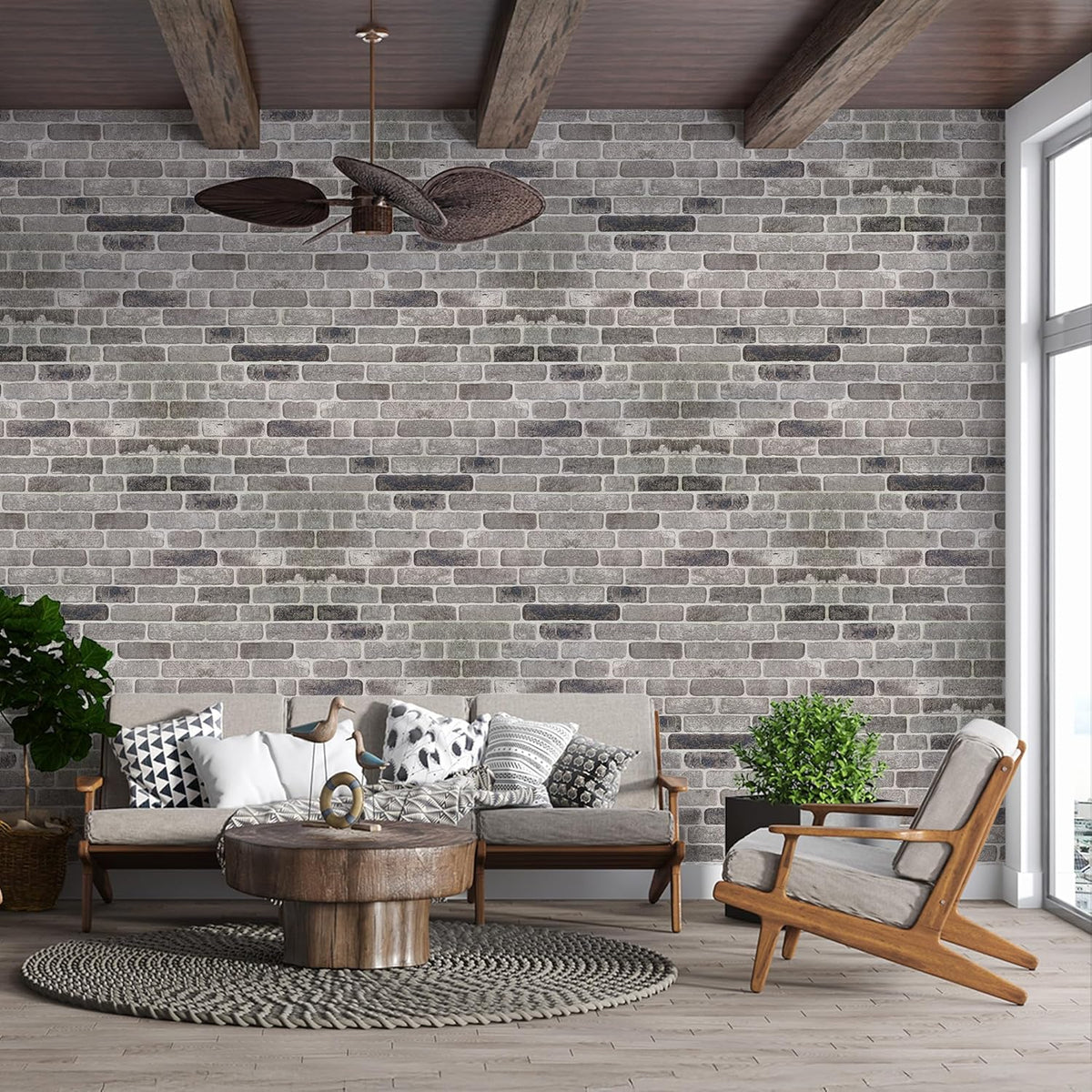 IZODEKOR 3D Wall Panels Brick Effect - Cladding, Stone Look, Styrofoam Facing for Living Room