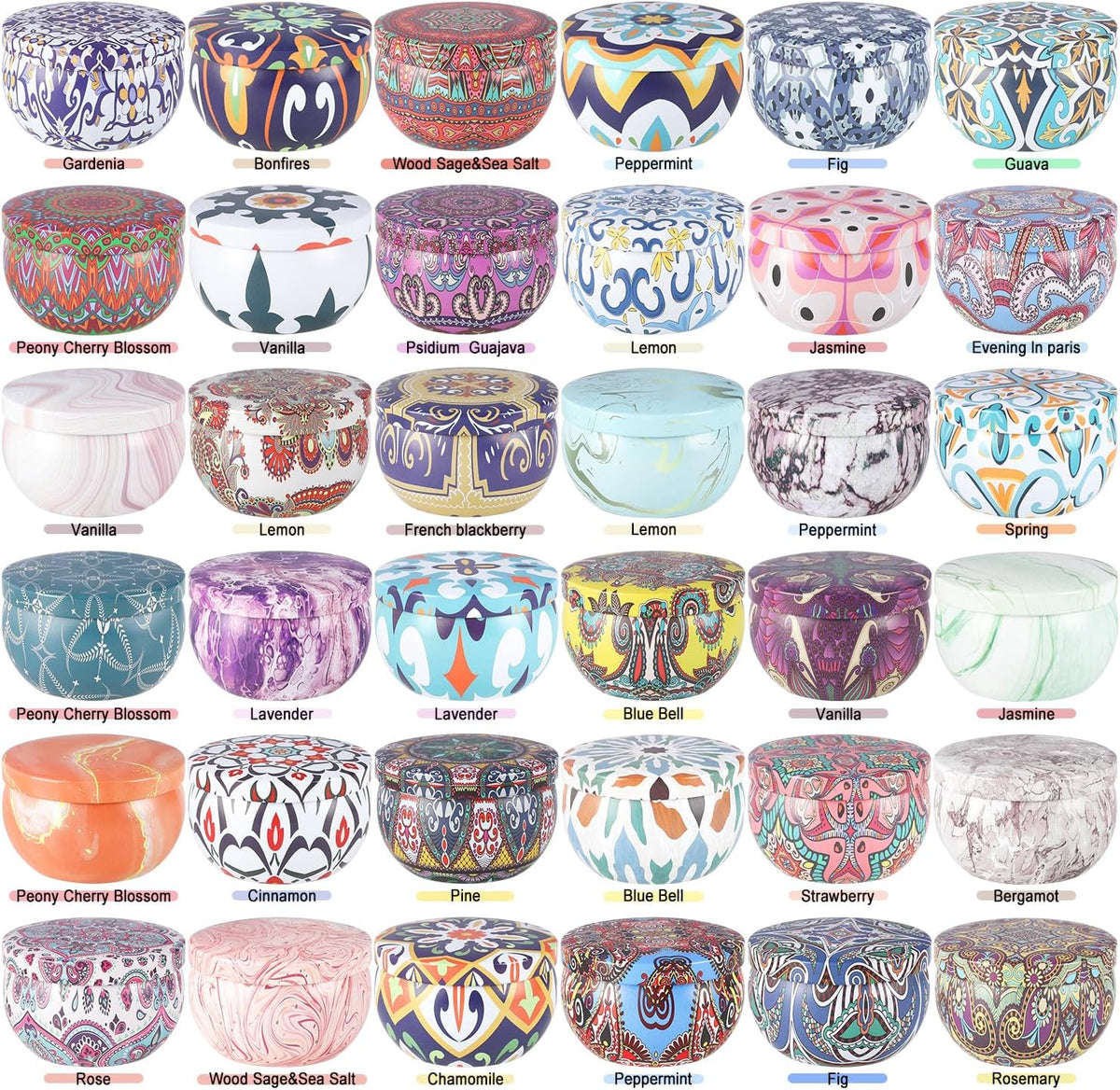 36 Pack Scented Candles Set for Home, Relaxing Stress Relief, Aromatherapy - Natural Soy Wax and