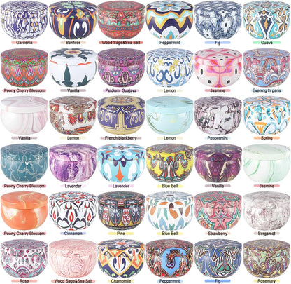 36 Pack Scented Candles Set for Home, Relaxing Stress Relief, Aromatherapy - Natural Soy Wax and