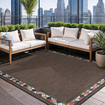 Beverly Rug Outdoor Rug 6x9 Modern Bordered Area Rugs for Indoor and Outdoor Patio Easy to Clean