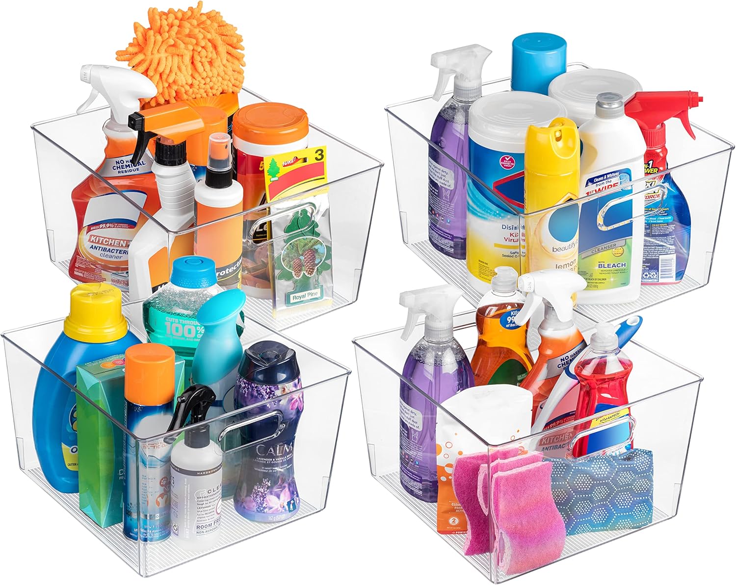 ClearSpace Clear Plastic Storage Bins – XL 6 Pack Perfect Kitchen or Pantry Organization Fridge