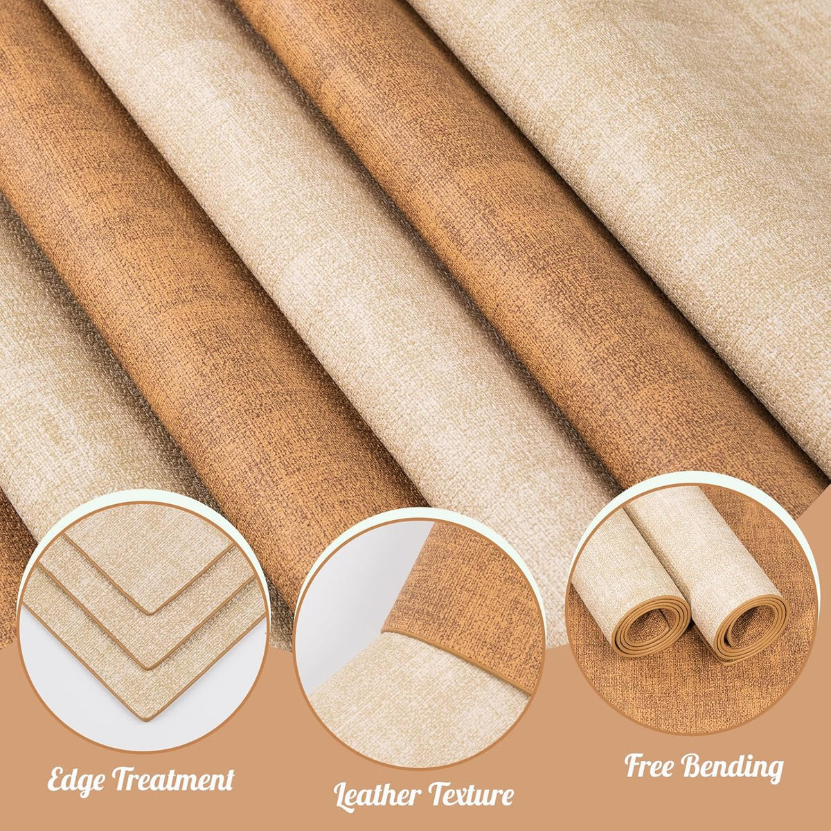 SUEH DESIGN Leather Placemats Set of 6 Reversible Table Mats Heat Resistant Waterproof No-Slip