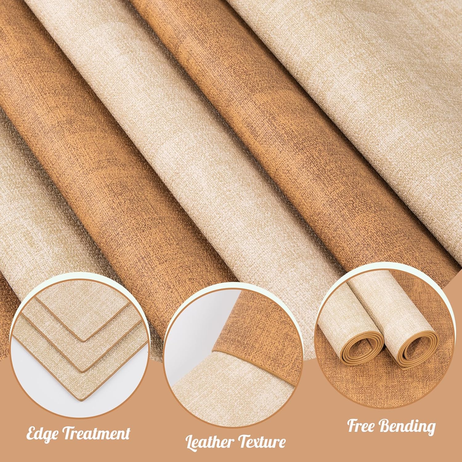 SUEH DESIGN Leather Placemats Set of 6 Reversible Table Mats Heat Resistant Waterproof No-Slip