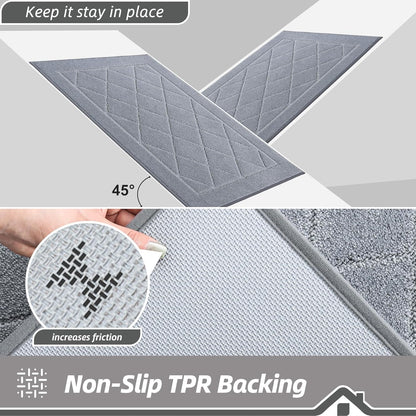 BEQHAUSE Dirt Trapper Door Mat 20" x 32", Doormat Non-Slip Entryway Rugs Washable, Dog Door Mat