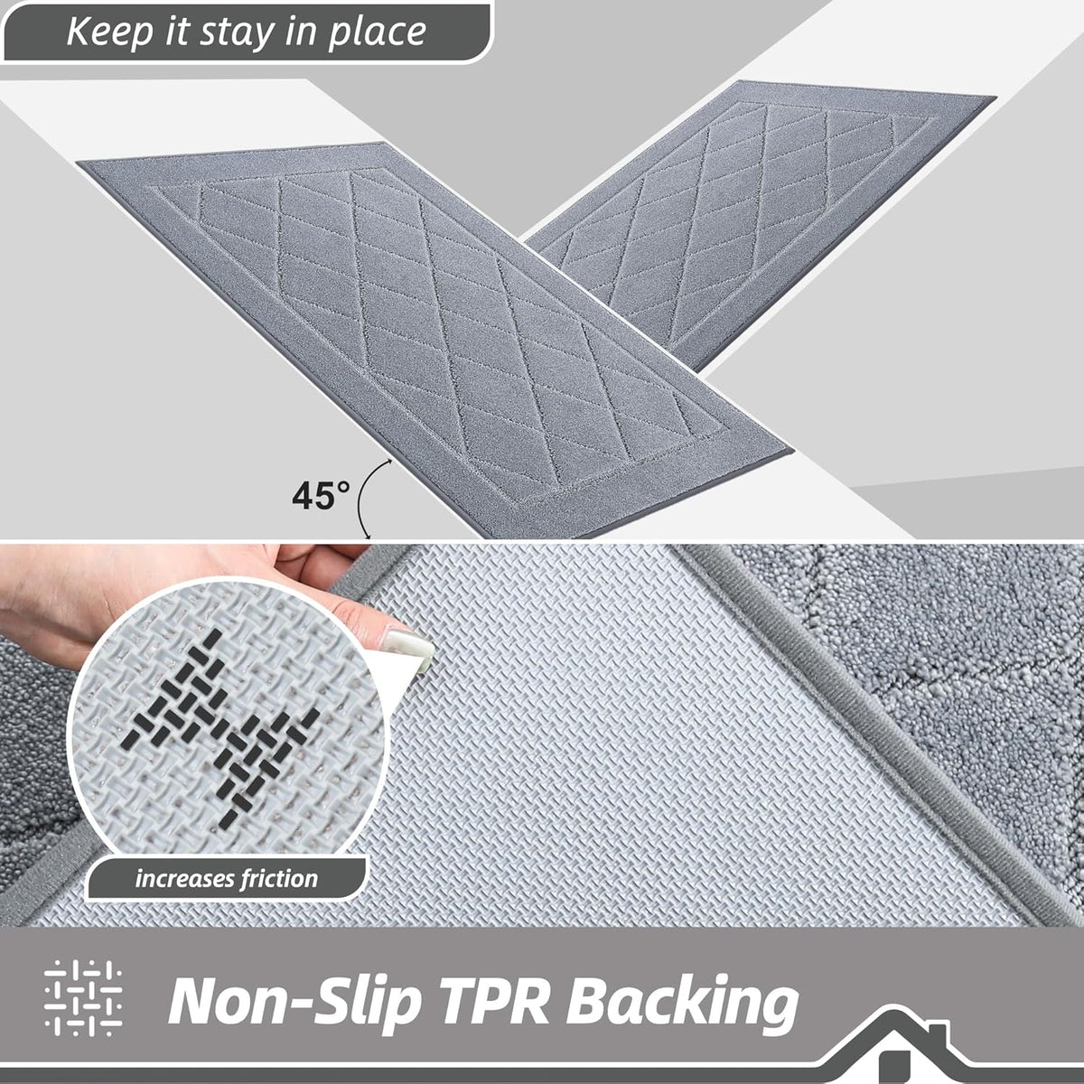 BEQHAUSE Dirt Trapper Door Mat 32" x 48", Doormat Non-Slip Entryway Rugs Washable, Dog Door Mat