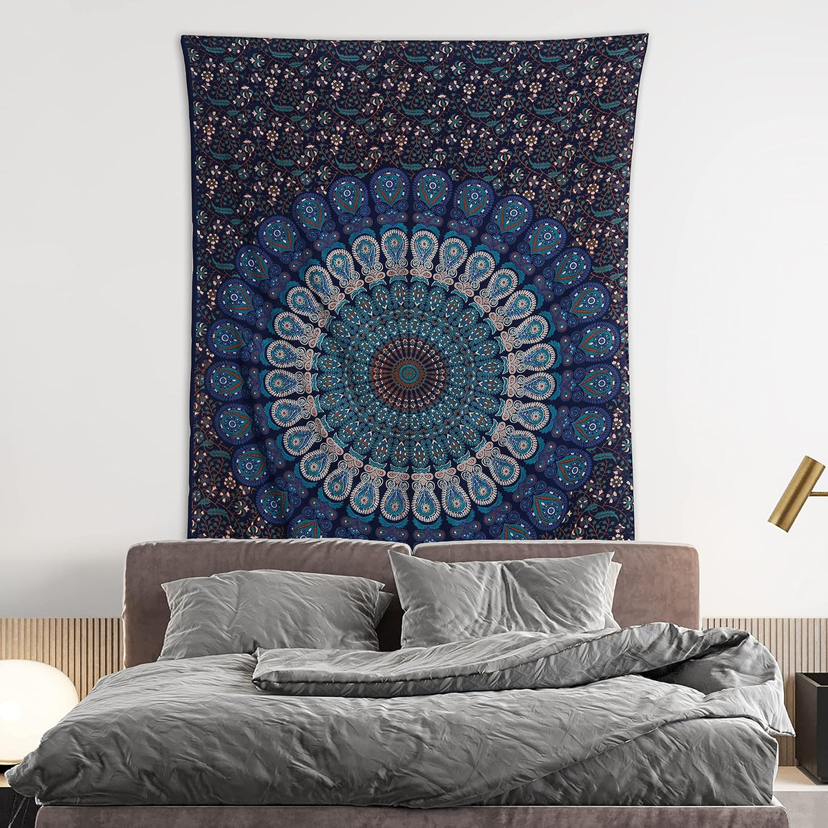 Bless International Handmade Indian hippie Bohemian Psychedelic Peacock Mandala Wall hanging