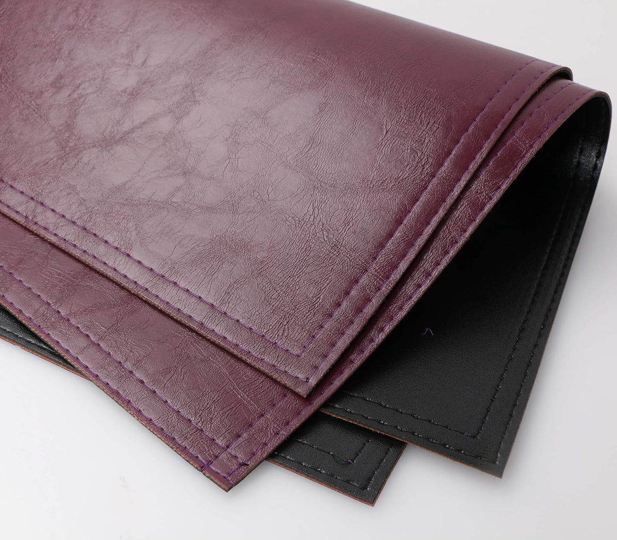 Waterproof PU Placemats, Faux Leather Dining Table Mat, Set of 6, Easy to Wipe Off Scrub Vinyl Mat