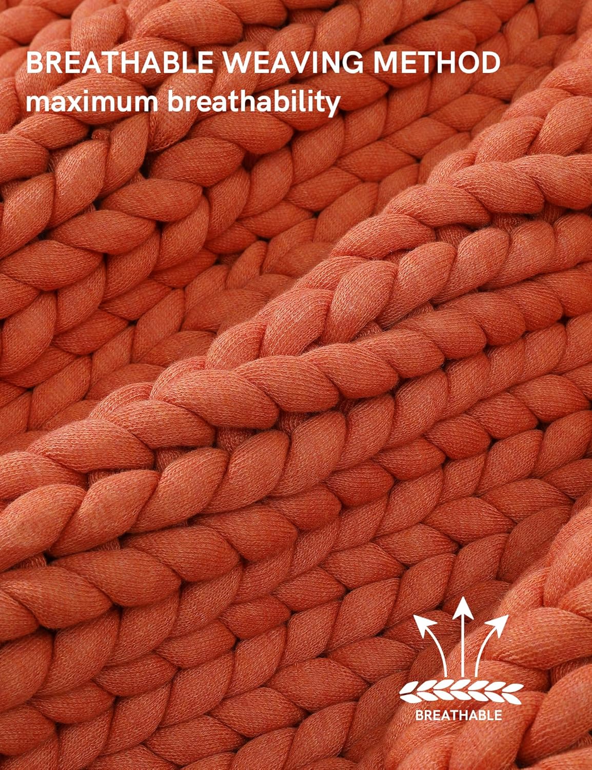 YnM Chunky Throw Blanket, Medium-Weight, Hand Knitted, Skin Friendly, Ventilated and Breathable