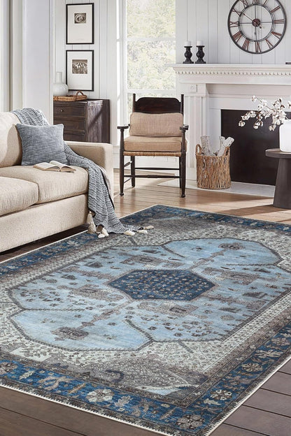 Keen Home Design 5x7 Rug - Machine Washable Area Rug with Non-Slip Backing, Ideal for Living Room