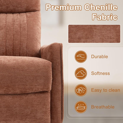 Manual Swivel Rocker Recliner Chair for Adults, Overstuffed Reclining Glider Chair for Nursing with