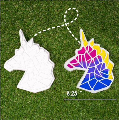 Creative Roots Mosaic Unicorn Stepping Stone, Includes 7-Inch Ceramic Stone & 6 Vibrant Paints, DIY