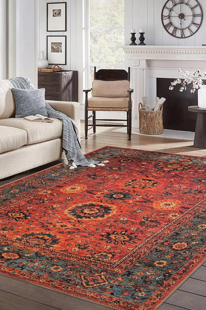 Keen Home Design 9x12 Rug - Machine Washable Area Rug with Non-Slip Backing, Ideal for Living Room