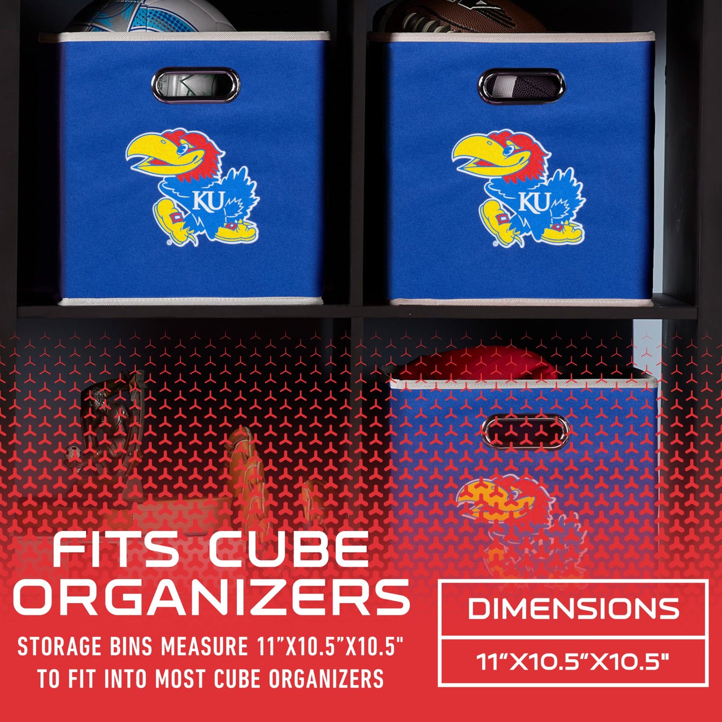 Franklin Sports NCAA Storage Bin - Cube Organizer - Kansas