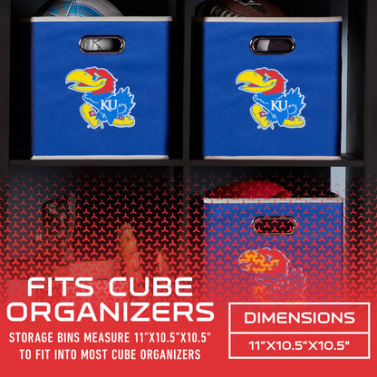 Franklin Sports NCAA Storage Bin - Cube Organizer - Kansas