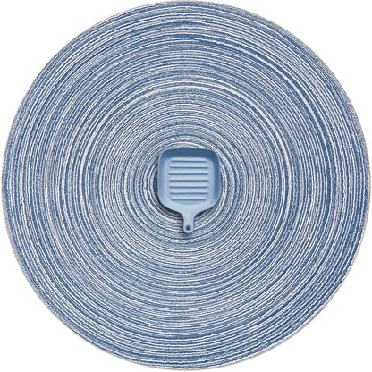 AHHFSMEI Round Braided Placemats Set of 6 Round Table Mats for Dining Tables Natural Woven Heat