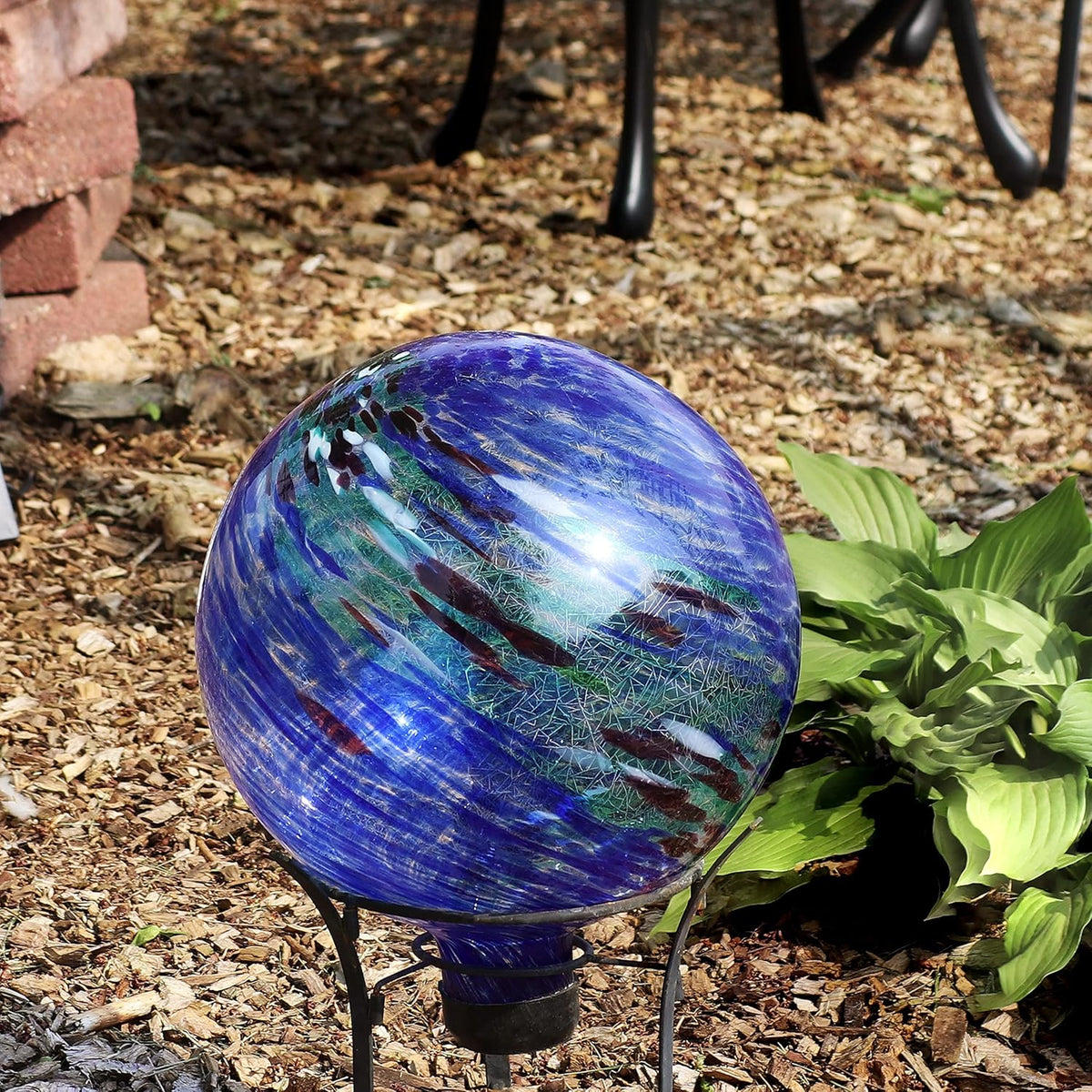 Sunnydaze 10-Inch Gazing Ball for Garden - Glass Gazing Globe for Outside - Garden Orb Yard Decor