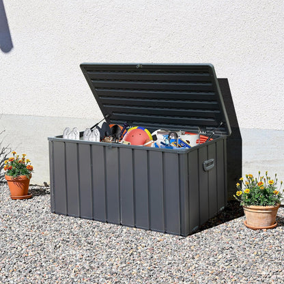 Domi Outdoor Deck Box 100 Gallon, Waterproof Lockable Steel Outdoor Storage Container for Outside