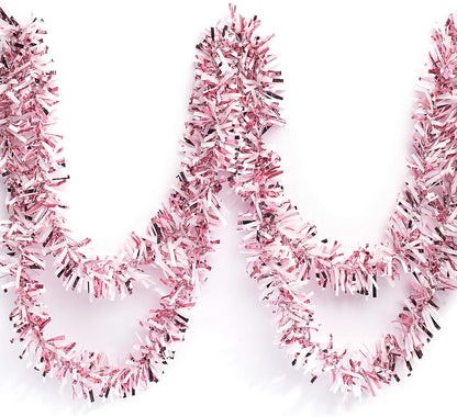 Anderson's Light Pink & White Sparkle Glitter Metallic Tinsel Twist for Trailer Or Golf Cart, 4