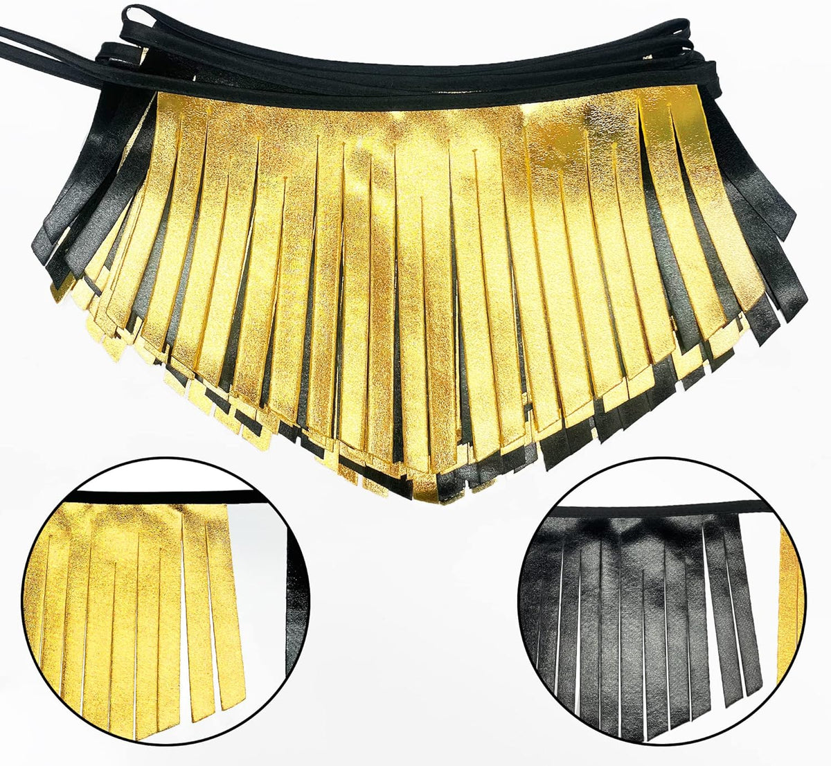 Black and Gold Tassel Banner Double Sided Metallic Fabric Pennant Bunting Flag Garland for