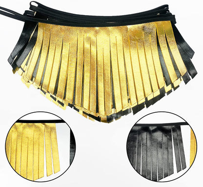 Black and Gold Tassel Banner Double Sided Metallic Fabric Pennant Bunting Flag Garland for