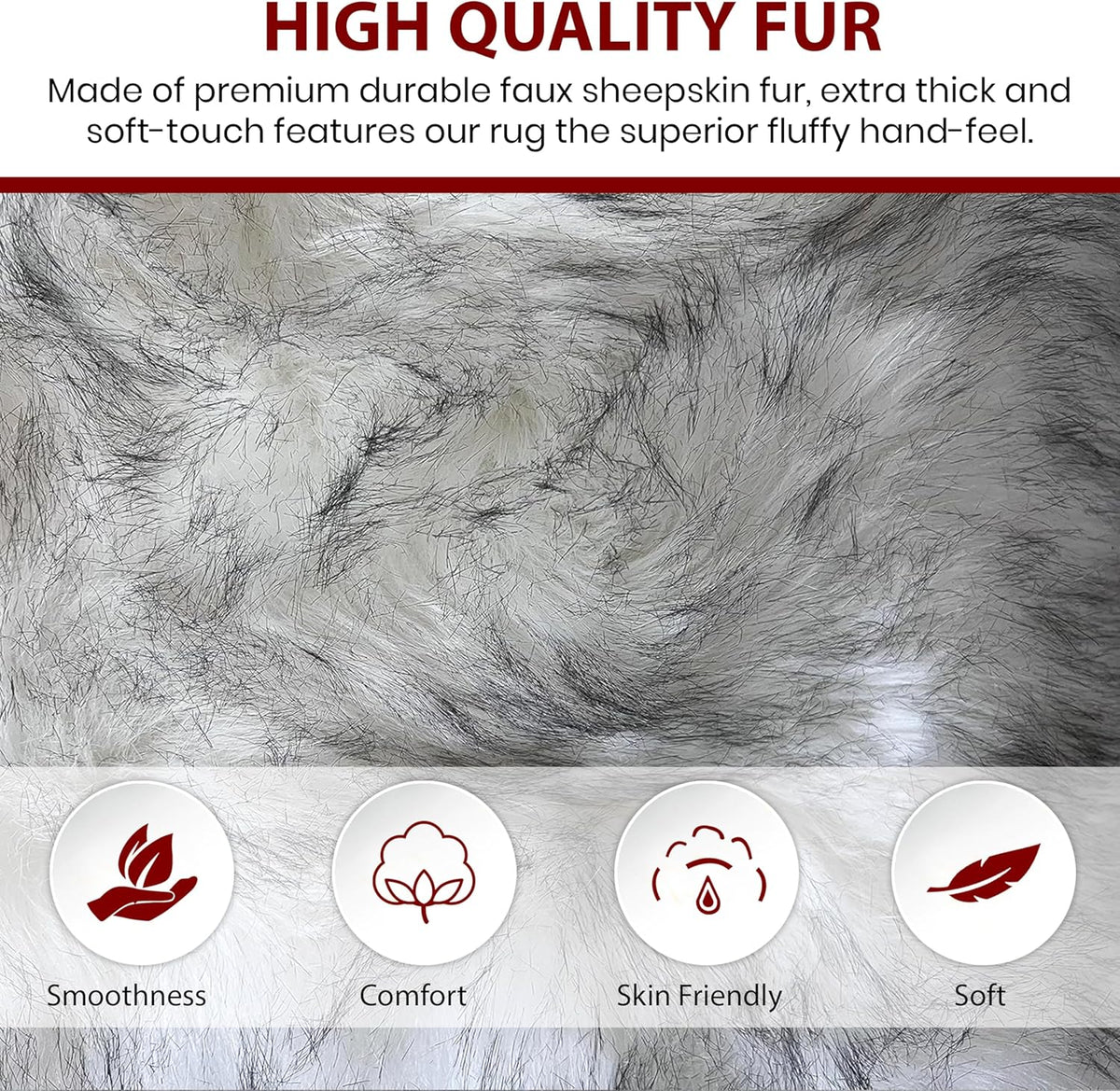 LAMBZY Faux Sheepskin Hypoallergenic Free Shape Silky Shag Rug, Luxury Shaggy Silky Plush Carpet