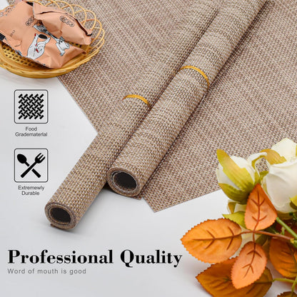 CADONO Placemats Set of 4 Washable Indoor/Outdoor Vinyl Place Mats for Dining Table Durable