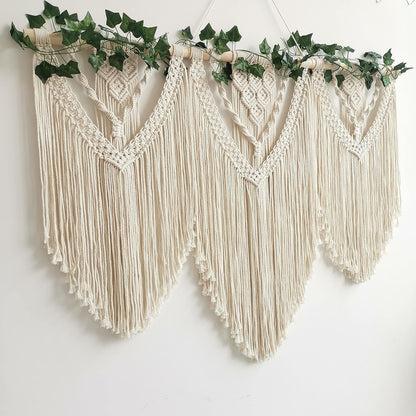 guzhiou large macrame wall hanging - Boho Tapestry Macrame Wall Decor Art- Chic Bohemian Handmade