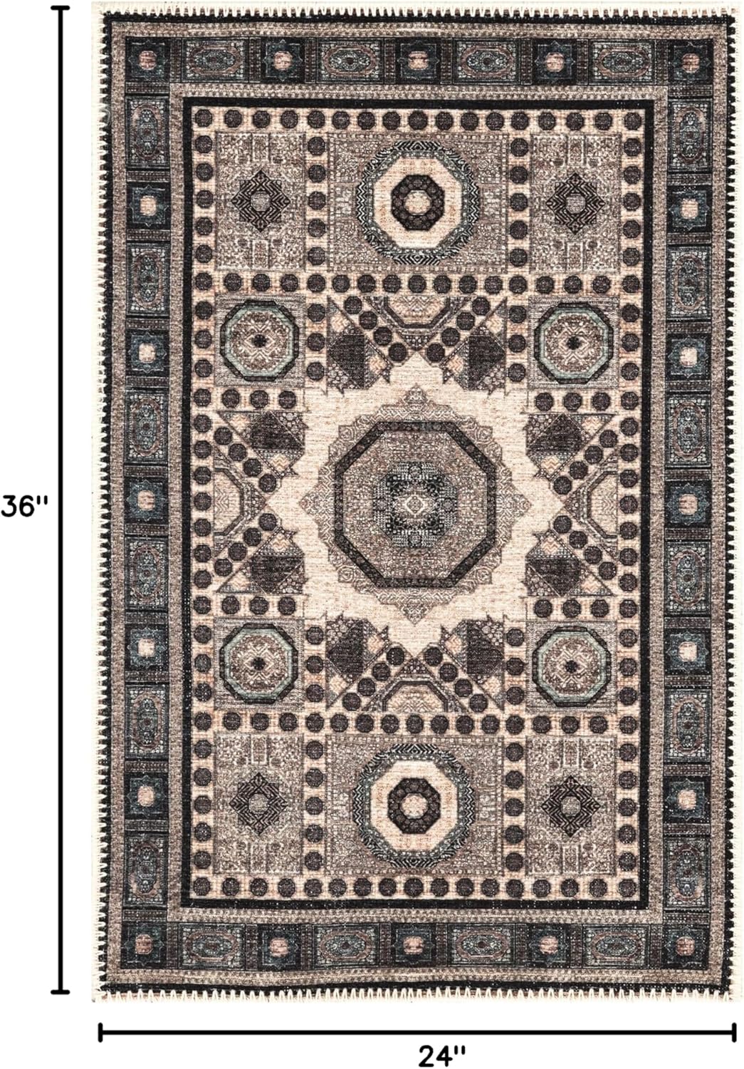 Keen Home Design 2x3 Rug - Machine Washable Entry Rug with Non-Slip Backing, Ideal for Enteryway