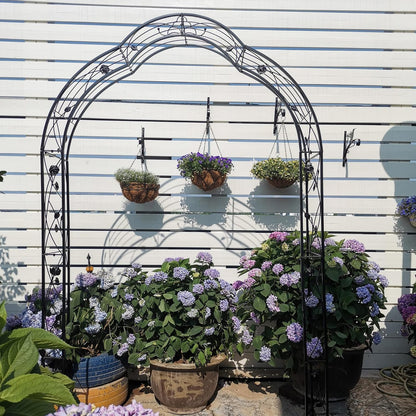 Metal Garden Arch 98.4" H Garden Arbor Trellis for Outdoor Climbing Plants Support Rose Lawn Tall