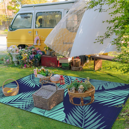 GENIMO Outdoor Rug 8' x 10' Waterproof for Patios Clearance, Reversible Outdoor Plastic Straw