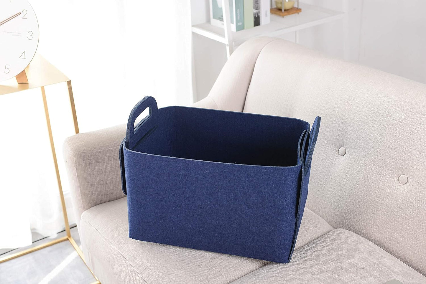 Minoisome Storage Basket Felt Storage Bin Collapsible& Convenient Box Organizer with Carry Handles