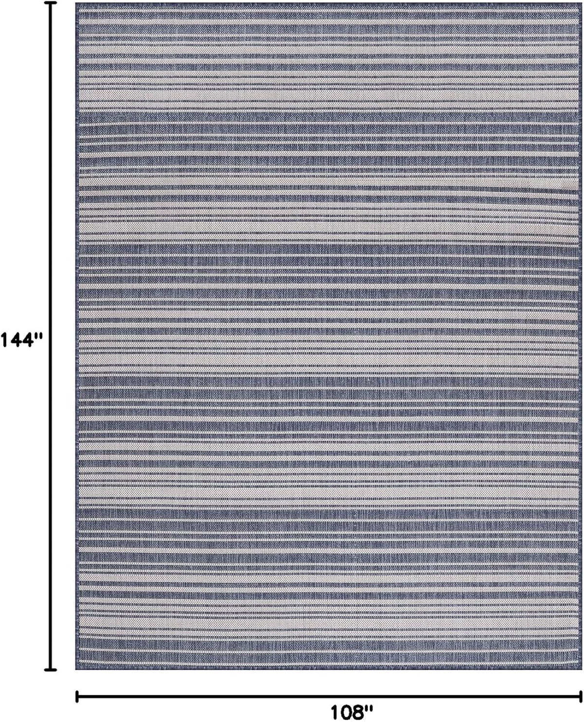 Stripe Outdoor Rug 9x12 Washable Outside Carpet for Indoor Patio Porch Waterproof Easy Cleaning Non