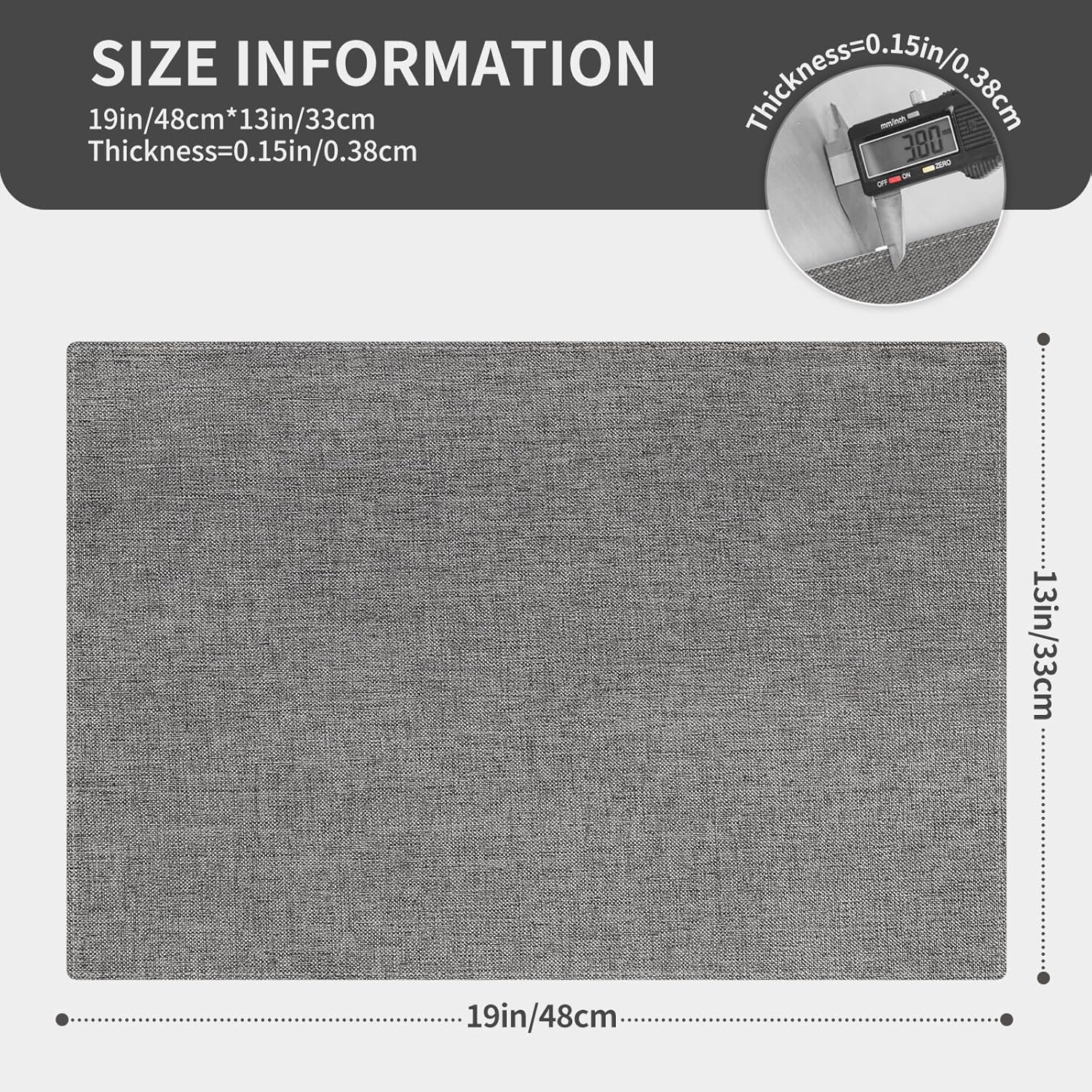 Cloth Placemats, Set of 4 Heat-Resistant Cotton Linen Blend Double Layered Machine Washable Place