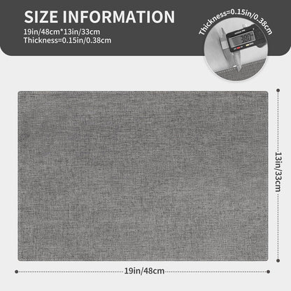 Cloth Placemats, Set of 4 Heat-Resistant Cotton Linen Blend Double Layered Machine Washable Place