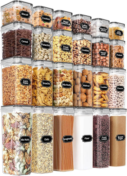 PRAKI Airtight Food Storage Containers Set with Lids - 24 PCS, BPA Free Kitchen and Pantry