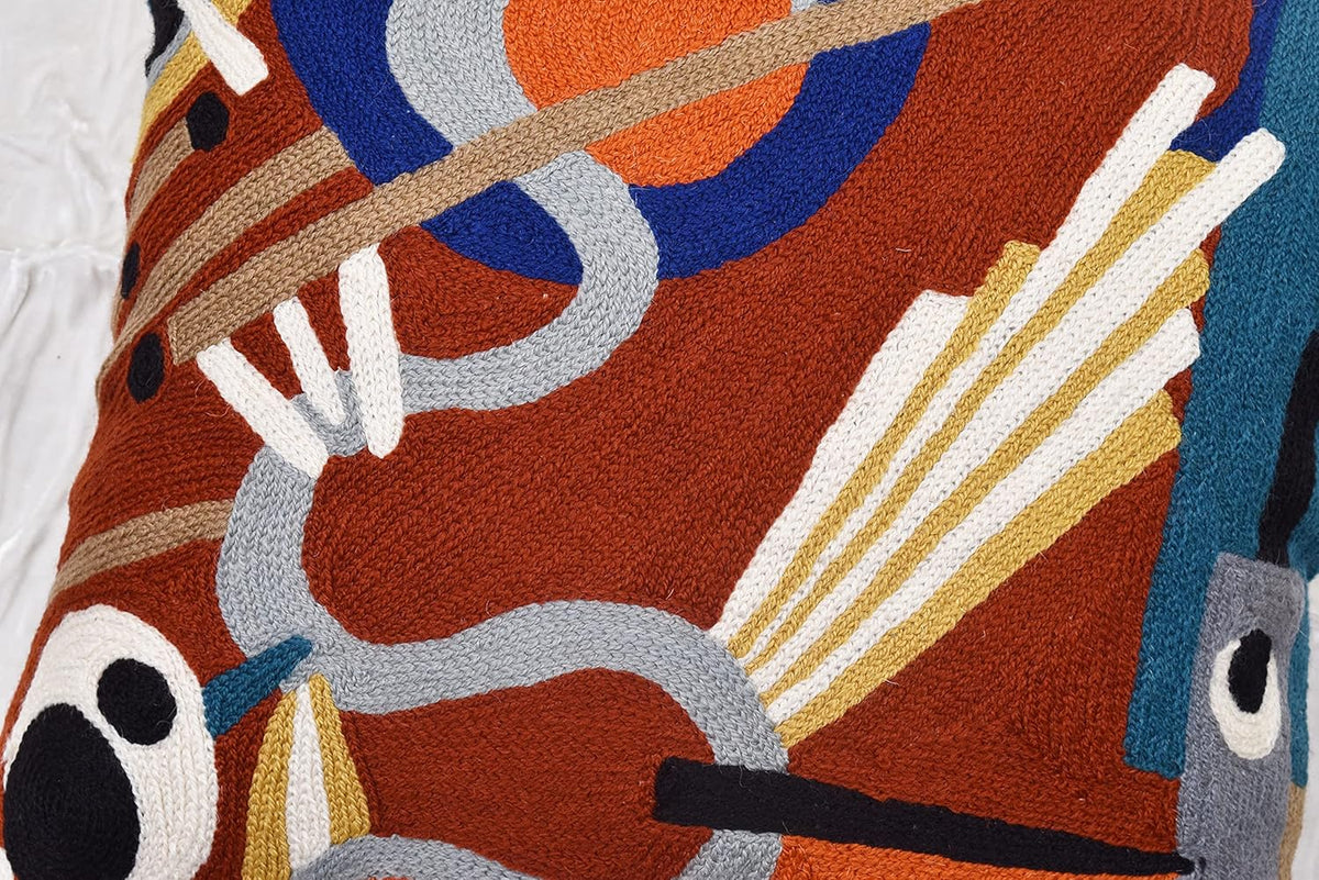 Kandinsky Modern Throw Pillow Cover - Red Intuitive | Abstract Pillow | Modern Couch Pillow|