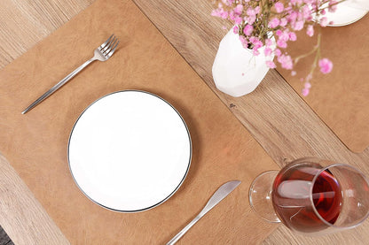 Set of 6 Faux Leather Placemats, PU Table Mats, Waterproof, Stain Resistant, Heat Resistant
