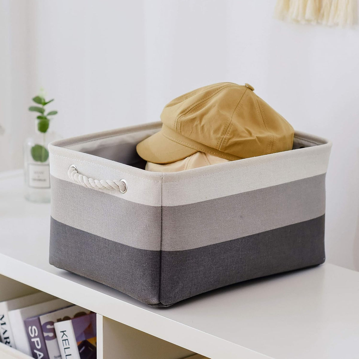 Large Storage Baskets for Shelves, Fabric Baskets for Organizing, Collapsible Storage Bins for