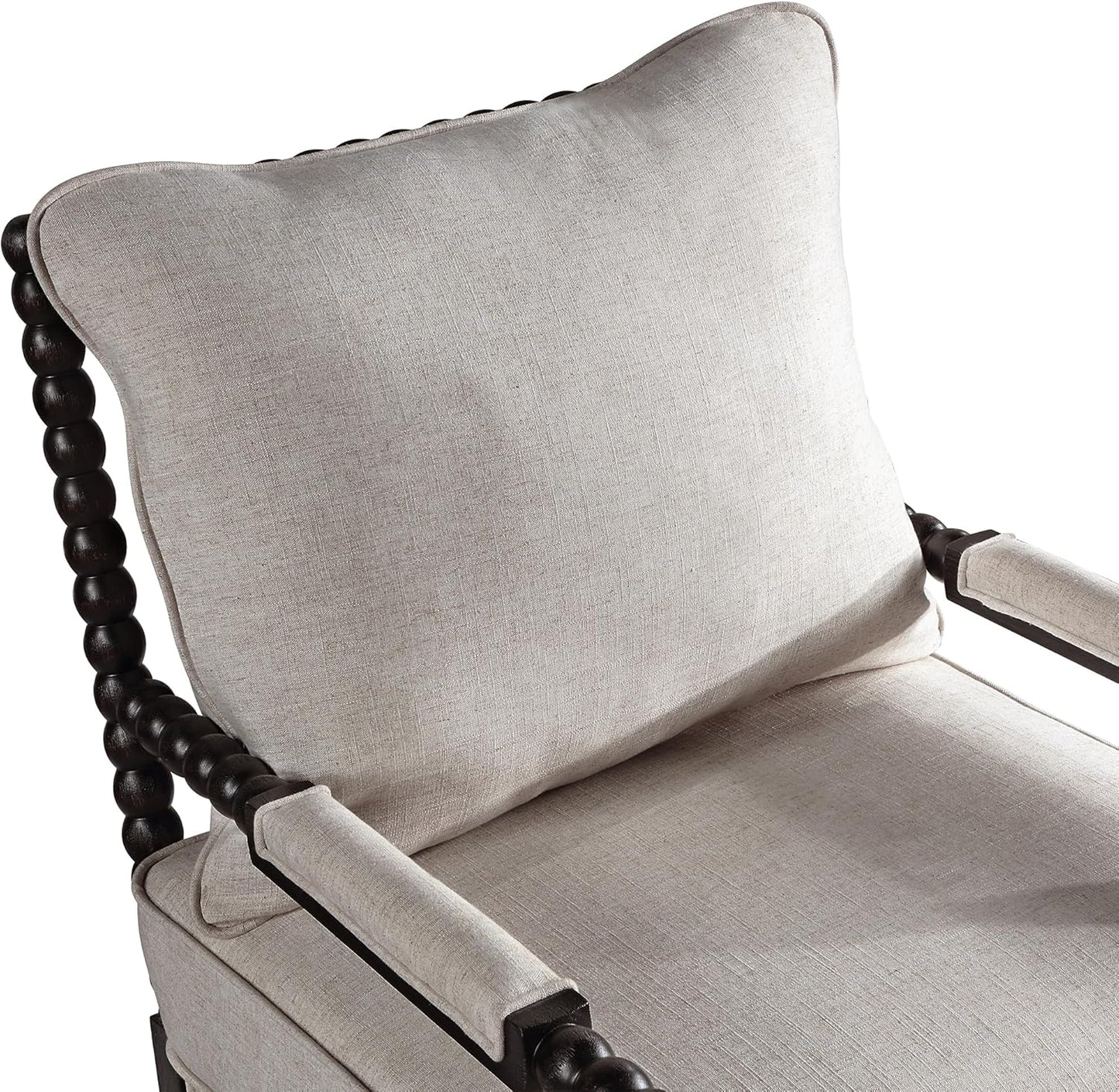 DUHOME Linen Fabric Spindle Accent Chair with Wood Frame,Bobbin Chair with High Resilience Spring