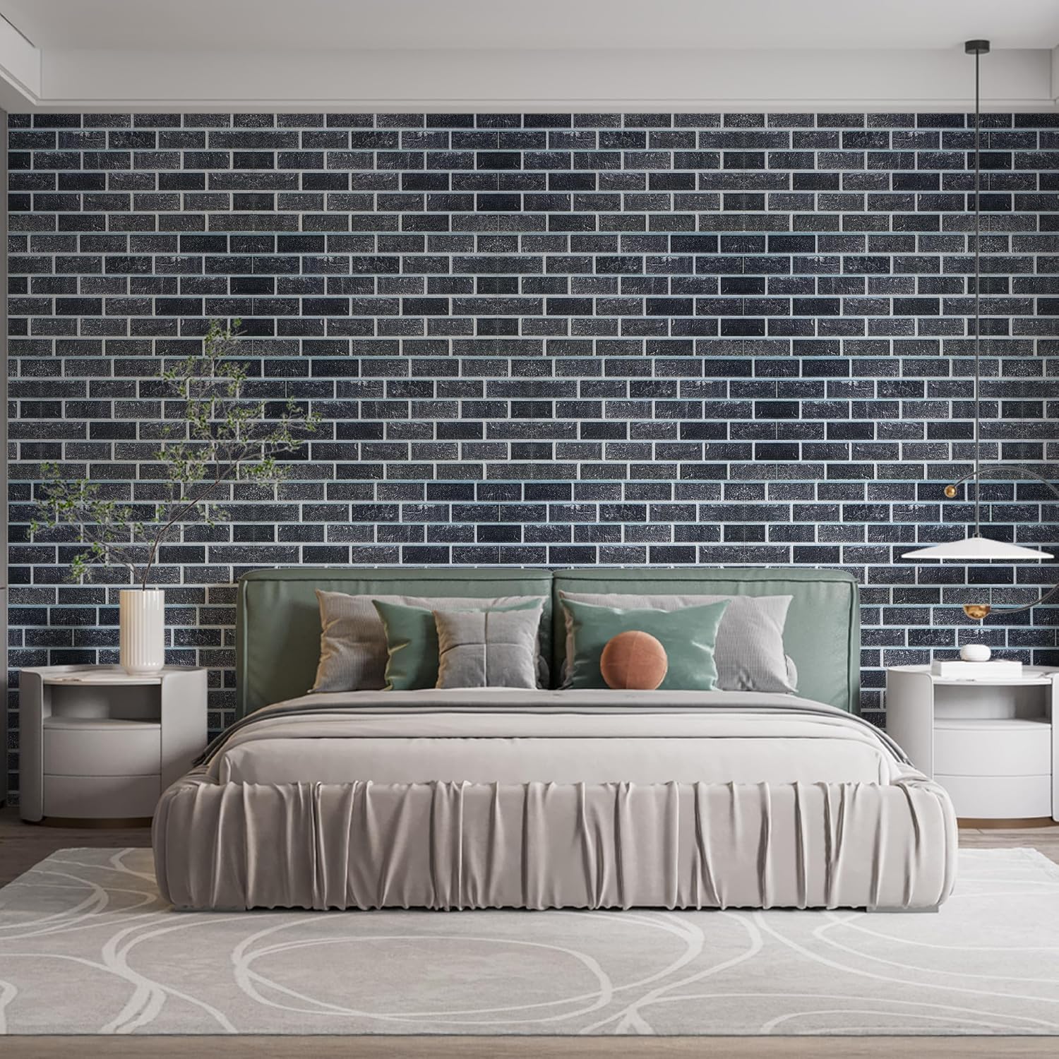 IZODEKOR 3D Brick Effect Wall Panels - Faux Brick Paneling for Living Room, Kitchen, Bathroom and