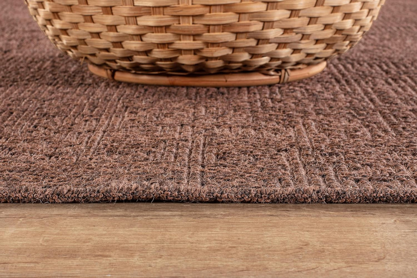 CAMILSON Easy Jute Rug 2x3, Indoor Outdoor Brown Color Fiber Area Rugs for Living Room and Kitchen