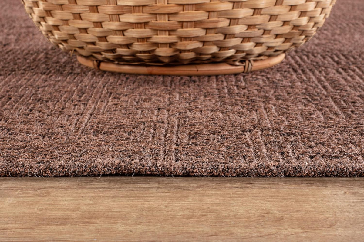 CAMILSON Easy Jute Rug 2x3, Indoor Outdoor Brown Color Fiber Area Rugs for Living Room and Kitchen