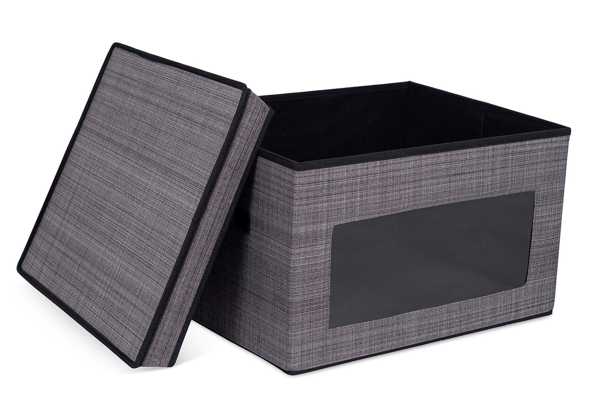 Internet's Best Storage Box with Window - Durable Storage Bin Basket Containers with Lids and