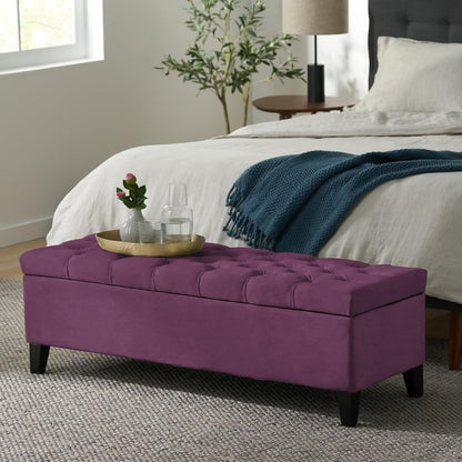 Christopher Knight Home Gloust Velvet Storage Ottoman, Upholstered Rectangular Storage Bench