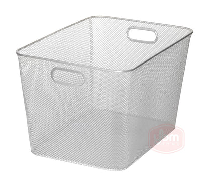 YBM Home Mesh Wire Storage Basket for Shelves, Pantry Organization, and Kitchen - Multipurpose