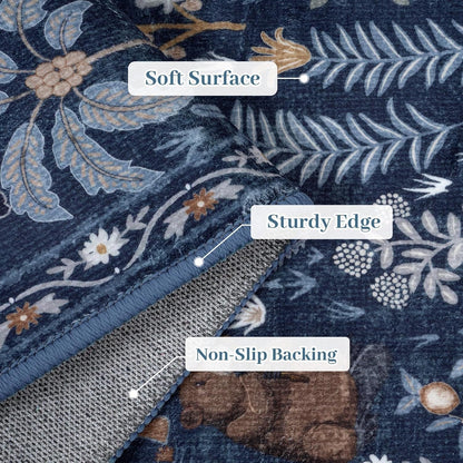 OJIA Jungle Print Rugs for Living Room 8x10 Washable Area Rugs for Bedroom, Modern Non-Slip